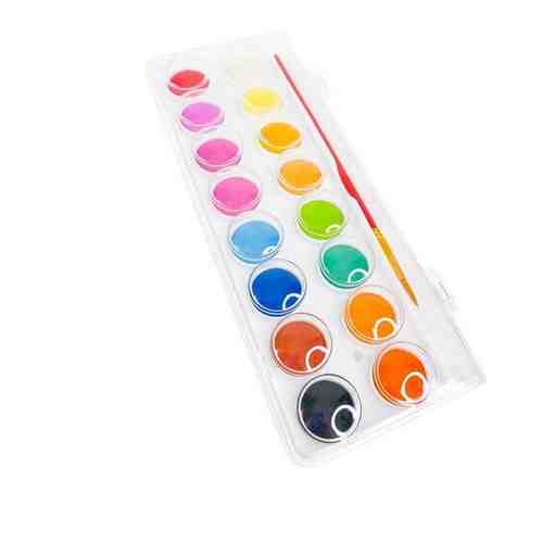 Акварельные художественные краски 16 цветов для школьника. В наборе с кистью и палитрой арт. 101670663426
