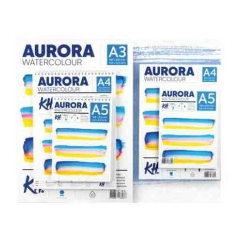 Альбом для акварели на спирали Aurora Cold А4 12 л 300 г 100% целлюлоза арт. 1453360008