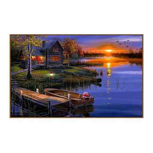 Алмазная мозаика «Дом возле озера», 39 цветов арт. 101214085033