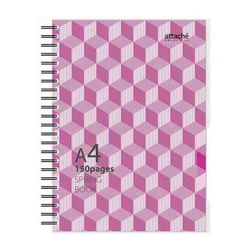 Бизнес-тетрадь Attache А4, 150 листов, клетка, спираль, Selection Spring Book, розовый арт. 101123393788