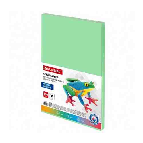 Бумага цветная Brauberg A4 80g/m2 100 листов медиум Green 112458 арт. 1399150993