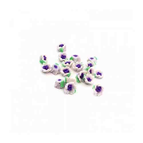Бусины глиняные Magic 4 Toys 10 мм, отверстие 1 мм, 20 шт, белый-фиолетовый-зеленый (MG.F15.2) арт. 100820084143