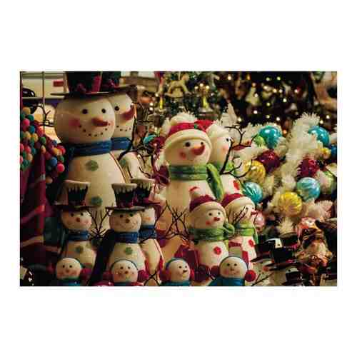 Деревянные пазлы Снеговики игрушки Детская Логика арт. 1736461887