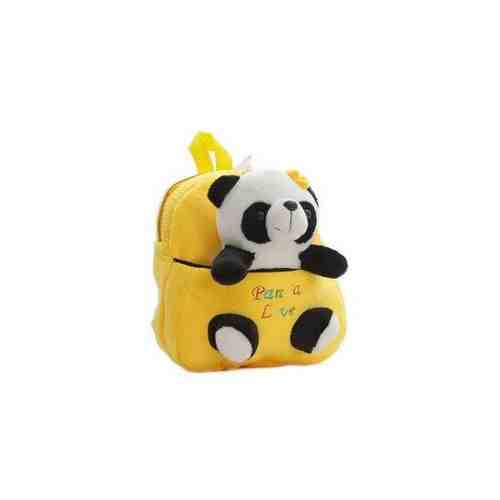 Детский плюшевый рюкзак с игрушкой Панда (желтый) арт. 101165555740