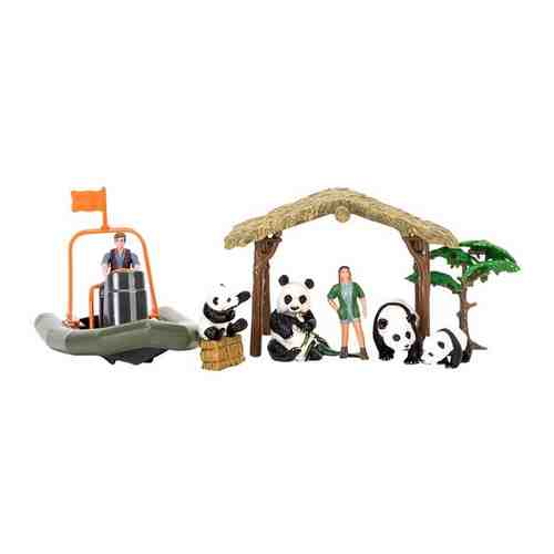 Игровой набор Masai Mara 10 предметов: Ферма, панды, лодка, фермер, инвентарь (ММ205-058) арт. 1402161101