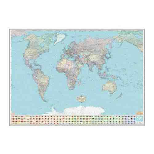 Карта мира. Территориально-политическое устройство с флагами арт. 101225833461