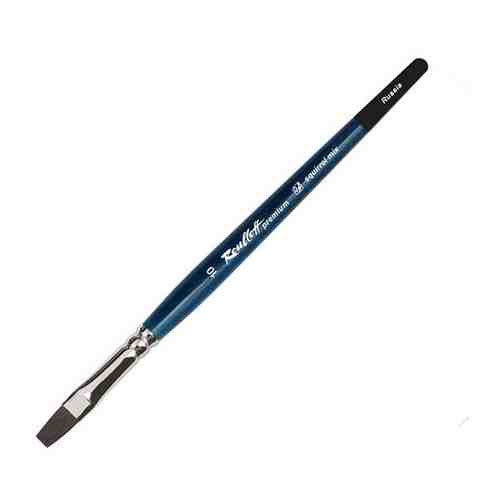 Кисть белка микс №20 плоская Roubloff premium ручка синяя короткая арт. 1446020698
