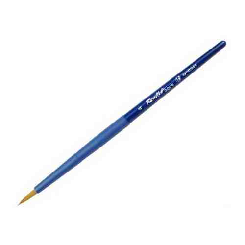 Кисть Roubloff Кисть синтетика (коричн.) круглая №4 ROUBLOFF Aqua Blue, короткая ручка, обойма soft-touch арт. 101456772558