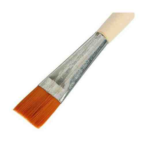 Кисть Синтетика Плоская №22 (ширина обоймы 22 мм; длина волоса 21 мм), деревянная ручка, Calligrata арт. 101410539620