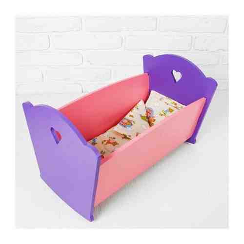 Мебель кукольная «Кроватка», розово-сиреневая арт. 101719705318