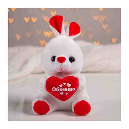 Мягкая игрушка «Обожаю», зайчик, с сердечком, 17 см арт. 101719722214
