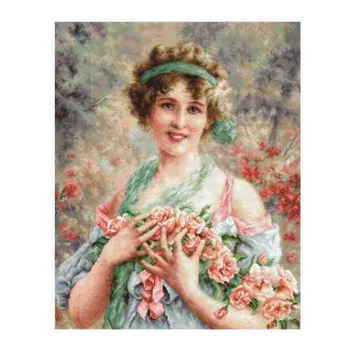 Набор для вышивания «Девушка с розами», 28,5x35,5 см, Luca-S арт. 101309626647