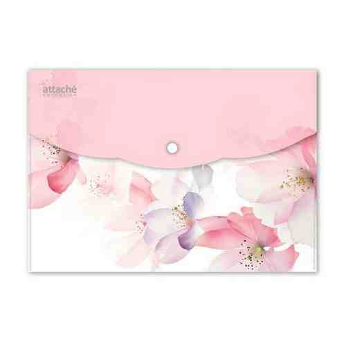 Папка-конверт на кнопке Attache Selection Flower Dreams А5 180 мкм (6 штук в упаковке), 1056323 арт. 786663323
