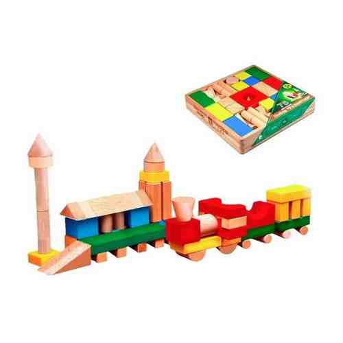 Престиж игрушка Конструктор цветной, 75 деталей, в деревянной коробке арт. 101416309091