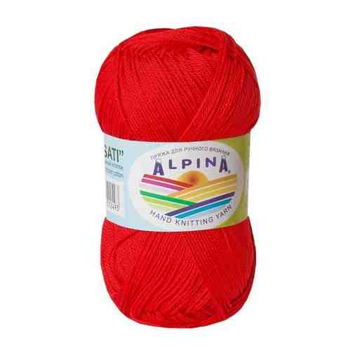 Пряжа Alpina Sati, 100% мерсеризованный хлопок, 10*50 г, 170 м+-10 м, №179, красный арт. 100896506818