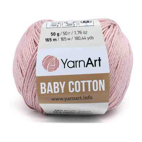 Пряжа для вязания YarnArt 'Baby Cotton' 50гр 165м (50% хлопок, 50% акрил) (413 розовый), 10 мотков арт. 101204920732