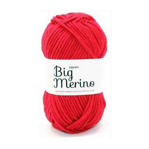 Пряжа DROPS Big Merino Цвет.18 Красный, красный, 4 мот., мериносовая шерсть - 100% арт. 101649471826