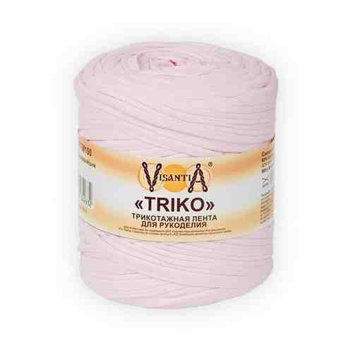 Пряжа Visantia Triko, Трикотажная лента для рукоделия, 92% хлопок, 8% эластан, 1*500 г+-50 г, 100 м+-20 м, розовый арт. 101190097691