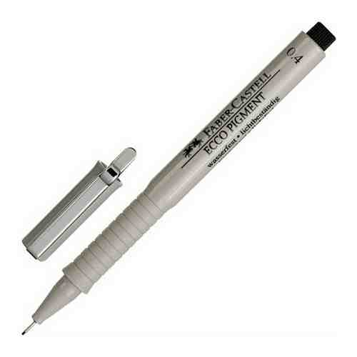 Ручка капиллярная (линер) FABER- CASTELL «Ecco Pigment», черная, корпус серый, линия письма 0,4 мм, 166499 арт. 101468523044