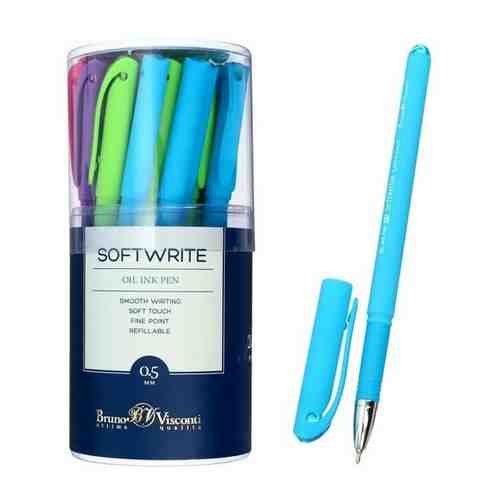 Ручка шариковая SoftWrite Special, узел 0.5 мм, синие чернила на масляной основе, матовый корпус Silk Touch, микс арт. 101715141048