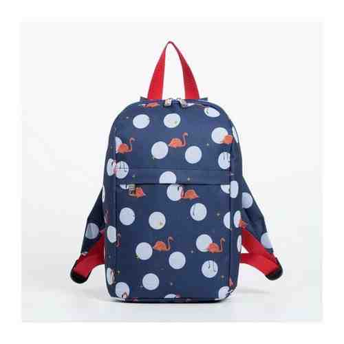 Рюкзак детский, отдел на молнии, 2 наружных кармана, цвет синий, «Фламинго» арт. 101719721819