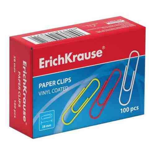 Скрепки ERICH KRAUSE, 28 мм, цветные, 100 штук, в картонной коробке, 24871 арт. 100706043747