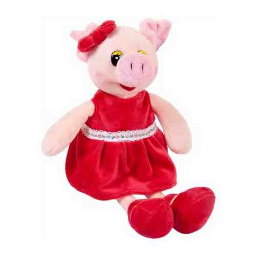 Свинка в красном платье, 16 см арт 19470 арт. 413265188