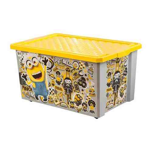 Ящик детский для хранения игрушек Lalababy Миньоны серый (пластик, 405х610х330 мм) арт. 101760894257
