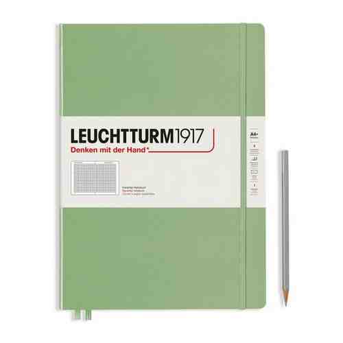Записная книжка в клетку Leuchtturm Master Slim А4+ 123 стр., твердая обложка пастельный зеленый арт. 1698917235