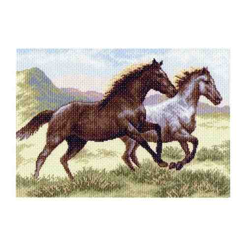 Бегущие кони Рисунок на канве 37/49 37х49 (27х39) Матренин Посад 1223 арт. 101116053120