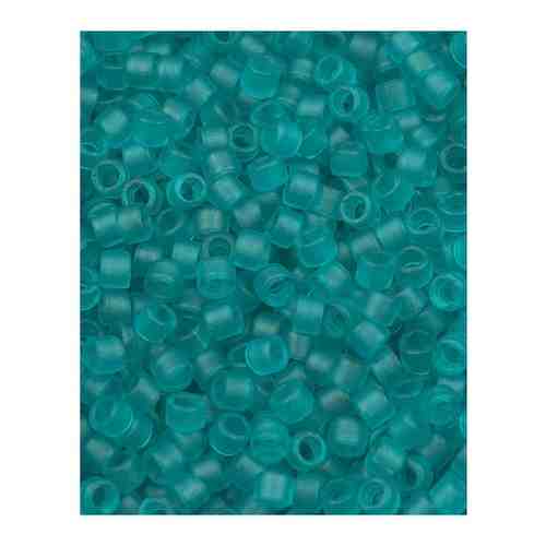Бисер Miyuki Delica, цилиндрический, размер 11/0, цвет: Полуматовый прозрачный сине-зеленый (0786), 4,5 грамм арт. 101116212277