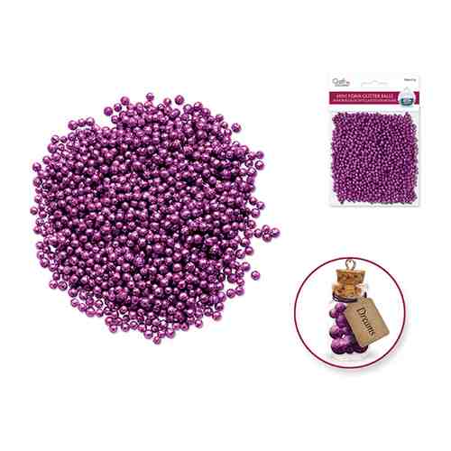 Блестящие шарики из фоама. Цвет фиолетовый (5 мм, 25 гр.) [Multicraft Imports, арт. MC-CD430C] арт. 100936016734