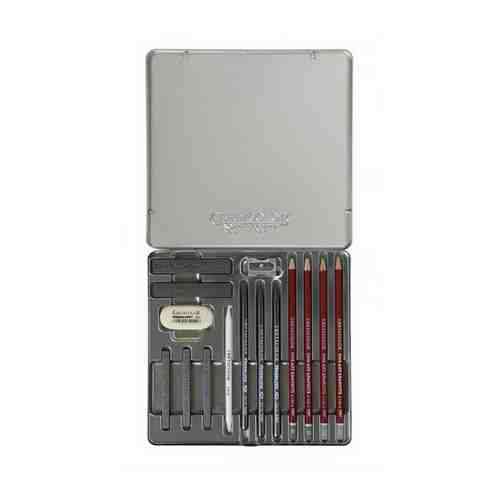 Чернографитовые карандаши CretacoloR Художественный набор SILVER BOX в металлической коробке с картонной обложкой арт. 101456781304