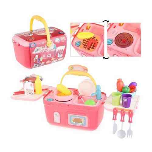 Детская кухня Oubaoloon розовая, с аксессуарами, в коробке (Y8833) арт. 101432912917