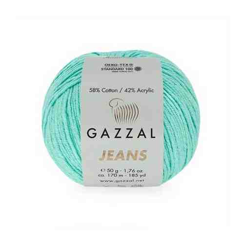 Gazzal Пряжа Gazzal Jeans (58% хлопок, 42% акрил) 50 г 170 м, 1115 мята арт. 101425593647