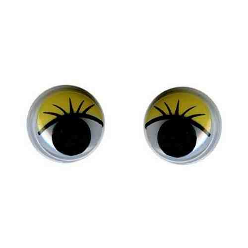 Глаза круглые HobbyBe с бегающими зрачками, d 10 мм, 50 шт, желтый (MER-10) арт. 101479971558