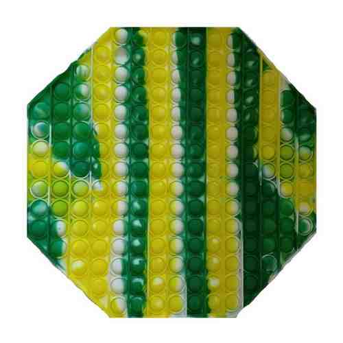 Игрушка анти-стресс БоЛьшой Многоугольник 30см. Поп Ит с пузырьками Вечная пупырка - Тактильная успокоительная нажимная игрушка шарики Многоугольник желтый-зеленый-белый 30см. POP it. арт. 101329648456