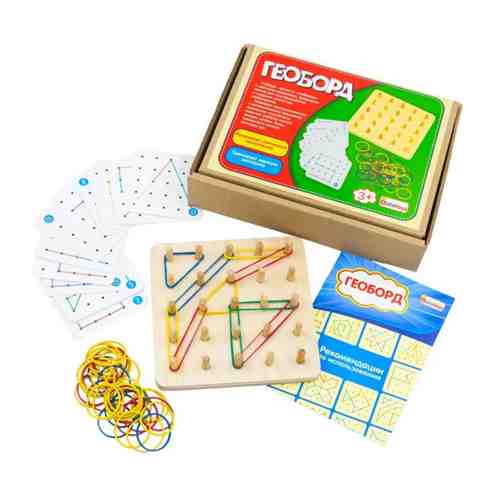 Игрушка для детей интерактивная развивающая Геоборд Монтессори (деревянная) арт. 101430734987