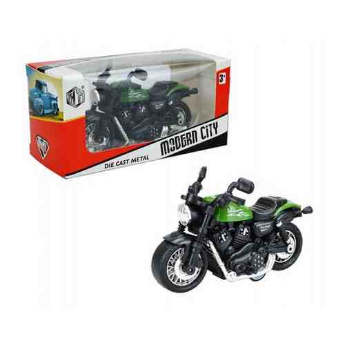 Игрушки для мальчиков, Мотоцикл, инерционный,зелено-черный, размер - 11 х 4 х 7 см арт. 101756129802