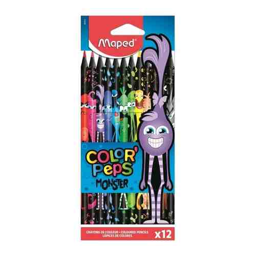 Карандаши цветные Maped Black Monster, 12 шт, пластиковые (862612) арт. 101284943192