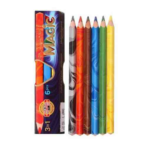 Карандаши много цвета Koh-I-Noor jumbo MAGIC 3408 6 штук /3 оттенка, в картонная упаковка арт. 101436791307