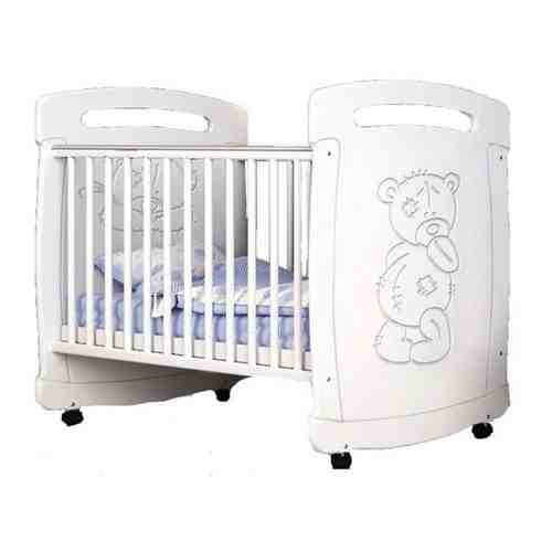 Кровать детская, кроватка для новорожденных, с регулировкой, на колесиках, с рисунком арт. 101765088912