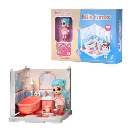 Модульный домик 1 секция. Мини-кукла в ванной комнате, в наборе с аксесс. ABtoys WJ-14335 арт. 1010937792