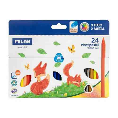 Набор цветных карандашей MILAN Plastipastel пластиковые 24 цвета 022T24 арт. 101537211719
