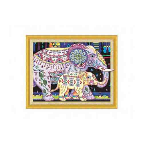 Набор для творчества Остров Сокровищ Картина стразами 40х50cm Индийские слоны 662452 арт. 1433946632