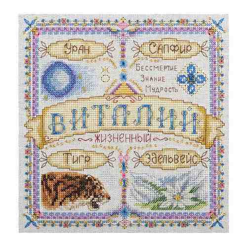 Набор для вышивания крестиком PANNA с бисером, Именной оберег, Виталий (SO-1676) арт. 101271580009