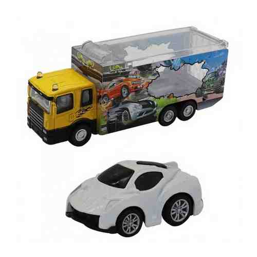 Набор грузовик + машинка die-cast белая, спусковой механизм, 1:60 Funky toys FT61050 арт. 101255228950