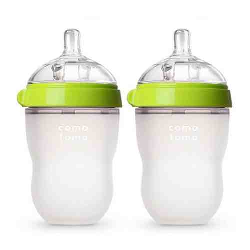 Набор из двух бутылочек для кормления COMOTOMO, цвет зеленый (250 мл.) Comotomo Natural Feel Baby Bottle арт. 101179051810