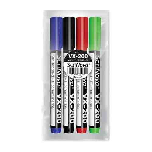 Набор маркеров для досок и флипчартов ScriNova VX-200 набор 4 цвета арт. 908681589