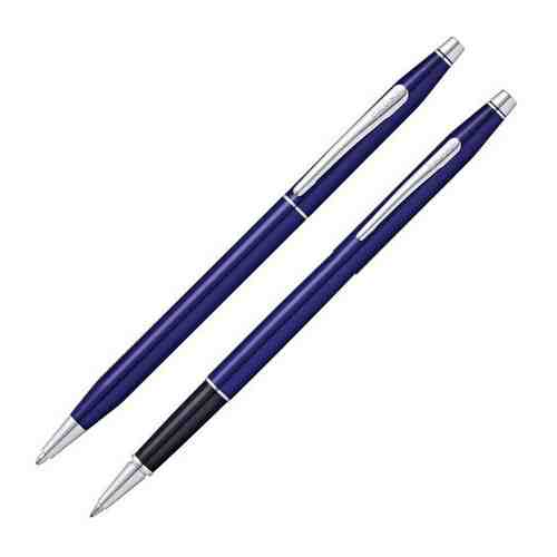 Набор подарочный Cross Classic Century - Translucent Blue Lacquer, шариковая ручка + ручка-роллер арт. 772399145